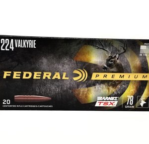 Federal 224 Valkyrie Ammunition P224VLKBTSX1 78 Grain Triple-Shock X Bullet 20 Rounds