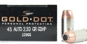 Speer 45 Auto Ammunition 23966GD 230 Grain Gold Dot Hollow Point 20 Rounds