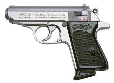 Walther 4796004 PPK/S .380ACP 3.3" 7+1 Stainless Steel/Black Polymer Grips
