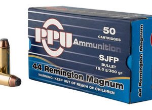 Prvi PPU 44 Rem Mag Ammunition PPH44MF 300 Semi-Jacketed Flat Point 50 Rounds