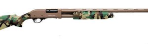 Charles Daly 930.330 301 Pump Field Shotgun 12 Gauge 28" 4+1 FDE Cerakote Woodlands Camo Mob Chok, Checkered Synthetic Stock/Forend