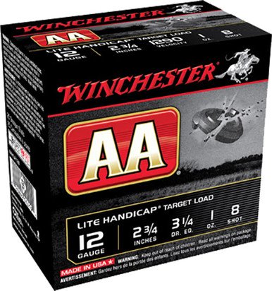 Winchester 12 Gauge AAHLA128 Ammunition AA Target Loads 2-3/4    Lead 8 Shot 1oz 1290fps Case of 250 rounds