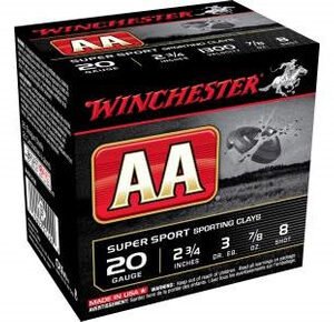 Winchester 20 Gauge AASC208 Sporting Clays 2-3/4" 7/8 oz #8 shot CASE 250 rounds