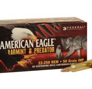 Federal 22-250 Ammunition AE2225050VP 50 Grain Jacketed Hollow Point 50 rounds