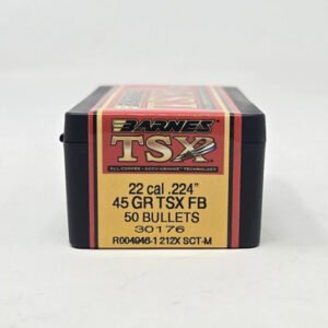 Barnes 22 Cal (.224 Dia) Reloading Bullets Copper TSX B30176 45 Grain Flat Base Hollow Point 50 Pieces