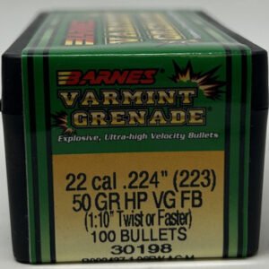 Barnes 22 Cal (.224 Dia) Reloading Bullets Varmint Grenade Copper B30198 50 Grain Frangible Hollow Point 100 Pieces
