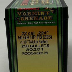 Barnes 22 Cal (.224 Dia) Reloading Bullets Varmint Grenade Copper B30201 50 Grain Frangible Hollow Point 250 Pieces