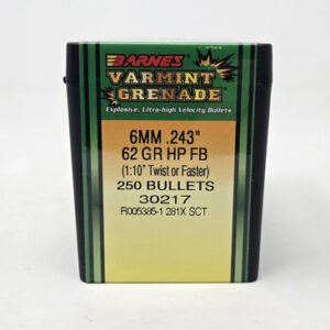 Barnes 6mm (.243 Dia) Reloading Bullets Varmint Grenade Copper B30217 62 Grain Frangible Hollow Point 250 Pieces