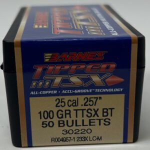 Barnes 25 Cal (.257 Dia) Reloading Bullets Copper TTSX B30220 100 Grain Boat Tail Ballistic Tip 50 Pieces