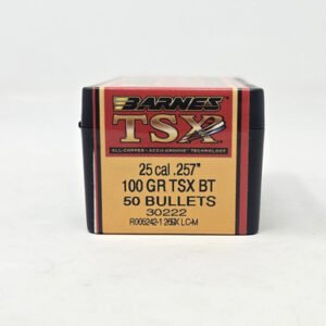 Barnes 25 Cal (.257 Dia) Reloading Bullets Copper TSX B30222 100 Grain Boat Tail Hollow Point 50 Pieces