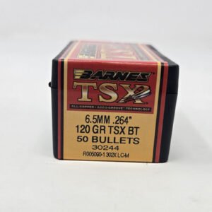 Barnes 6.5mm (.264 Dia) Reloading Bullets Copper TSX B30244 120 Grain Boat Tail Hollow Point 50 Pieces