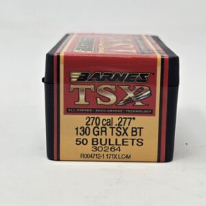 Barnes 270 Cal (.277 Dia) Reloading Bullets Copper TSX B30264 130 Grain Boat Tail Hollow Point 50 Pieces
