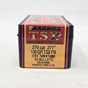 Barnes 270 Cal (.277 Dia) Reloading Bullets Copper TSX B30269 150 Grain Flat Base Hollow Point 50 Pieces