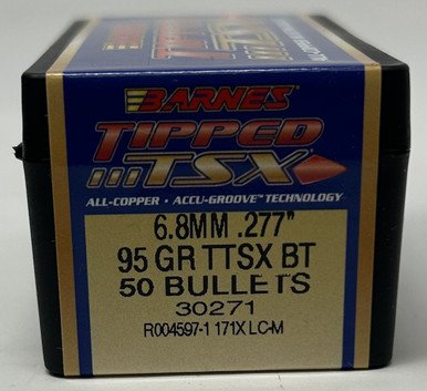 Barnes 6.8mm (.277 Dia) Reloading Bullets Copper TTSX B30271 95 Grain Boat Tail Ballistic Tip 50 Pieces