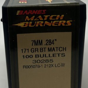 Barnes 7mm (.284 Dia) Reloading Bullets Match Burner B30285 171 Grain Boat Tail Hollow Point 100 Pieces