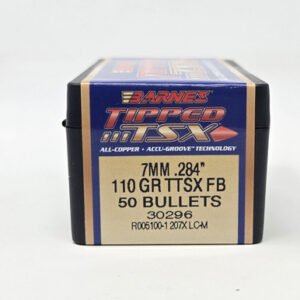 Barnes 7mm (.284 Dia) Reloading Bullets Copper TTSX B30296 110 Grain Flat Base Ballistic Tip 50 Pieces