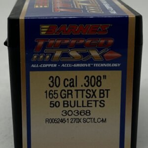 Barnes 30 Cal (.308 Dia) Reloading Bullets Copper TTSX B30368 165 Grain Boat Tail Ballistic Tip 50 Pieces