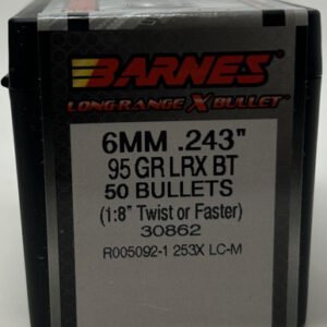 Barnes 6mm (.243 Dia) Reloading Bullets Copper LRX B30862 95 Grain Boat Tail Ballistic Tip 50 Pieces