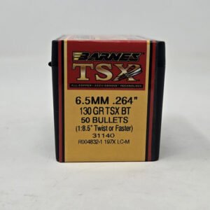 Barnes 6.5mm (.264 Dia) Reloading Bullets Copper TSX B31140 130 Grain Boat Tail Hollow Point 50 Pieces