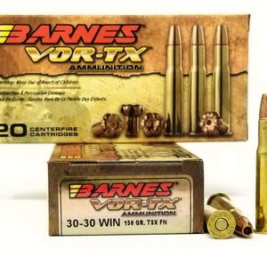 Barnes 30-30 Win Ammunition Vor-Tx 30301 150 Grain TSX Flat Nose 20 Rounds