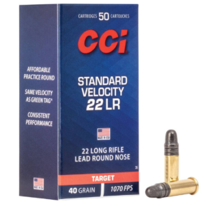 Standard Velocity, 22 LR, 40 Grain, Lead Round Nose, 1070 fps