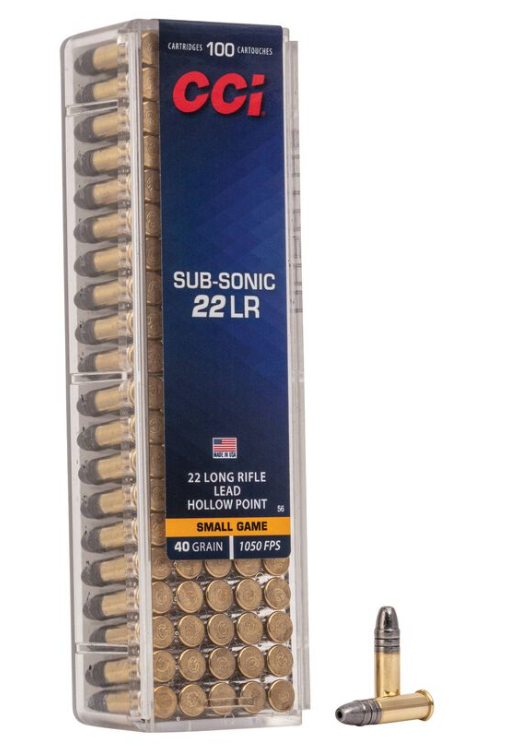 Sub-Sonic HP, 22 LR, 40 Grain, Lead Hollow Point, 1050 fps
