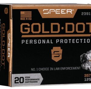 Speer 357 Sig Ammunition Gold Dot 23918GD 125 Grain Gold Dot Hollow Point 20 Rounds
