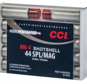 CCI 44 Magnum Ammunition Shotshell CCI3718CC 110 Grain 4 Shot 10 rounds