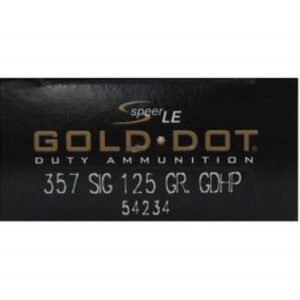 CCI 357 Sig Speer Gold Dot CCI54234 125 gr JHP 50 rounds