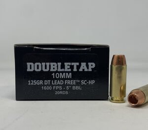 Double Tap 10mm Ammunition 10MM125X 125 Grain DT Lead Free Hollow Point 20 Rounds