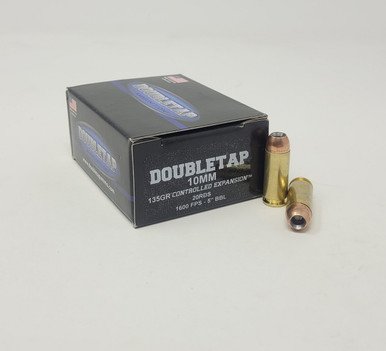 DoubleTap 10mm Ammunition 10MM135CE 135 Grain Controlled Expansion Jacketed Hollow Point 20 Rounds