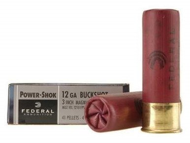 Federal 12 Gauge Ammunition Power-Shok F1314B 3" Buffered #4 Buckshot 41 Pellets 5 rounds