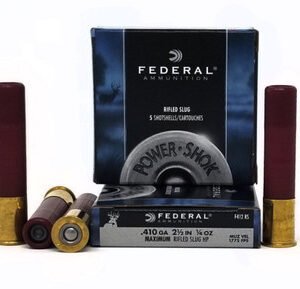 Federal 410 Bore Ammunition Power-Shok F412RS 2-1/2 Slug 1/4oz 1775fps 5 Rounds