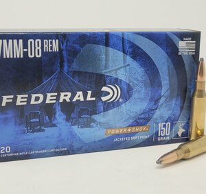 Federal 7mm-08 Rem Ammunition Power Shok F708CS 150 Grain Jacketed Soft Point 20 Rounds