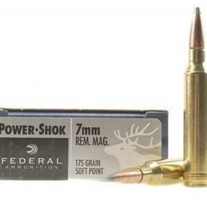 Federal 7mm Rem Mag Ammunition Power-Shok F7RB 175 Grain Soft Point 20 rounds