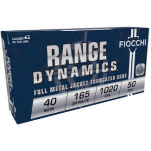 Fiocchi Shooting Dynamics 40 S&W Ammo 165 Grain Full Metal Jacket Truncated Cone 40SWFCMJ 50 Rounds