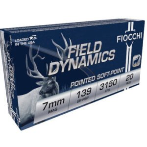 Fiocchi 7mm Rem Mag Ammunition FI7RMA 139 Grain Pointed Soft Point 20 Rounds