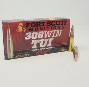 Fort Scott Munitions 308 Win Ammunition FSM308168SCV 168 Grain Solid Copper Spun 20 Rounds