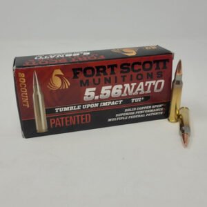 Fort Scott Munitions 5.56x45mm NATO Ammunition FSM556062SCV 62 Grain Copper Spun Full Metal Jacket 20 Rounds