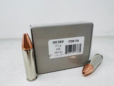 Underwood 500 S&W Magnum Ammunition UW755 375 Grain XPB Solid Copper Hollow Point 20 Rounds