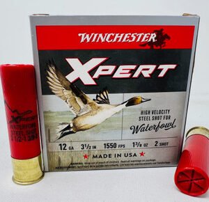 Winchester 12 Gauge Ammunition Xpert Waterfowl WEX12L2 3-1/2" #2 Steel Shot 1-3/8oz 1550fps 25 Rounds