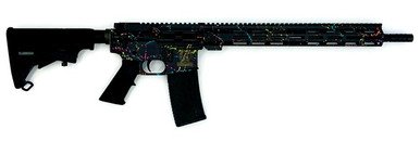 Great Lakes Firearms 223 Wylde GL15223SBLK Saved By The Splatter AR-15 16" 1:8" Nitride Barrel Black & Multi-Colored Splatter Cerakote
