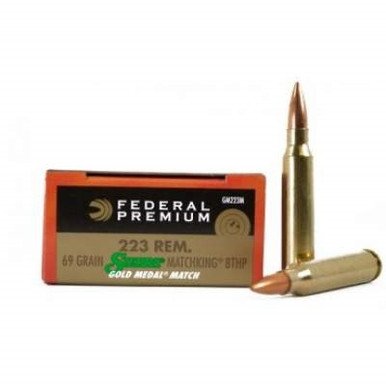 Federal 223 Rem Gold Medal GM223M 69 gr Sierra Matchking BTHP Match 20 rounds