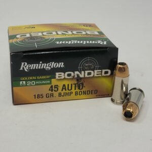 Remington Golden Saber 45 Auto GSB45APAB 185 Grain Bonded Jacket Hollow Point 20 Rounds