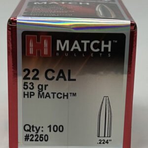 Hornady 22 Cal (.224 Dia) Reloading Bullets H2250 53 Grain Hollow Point Match 100 Pieces