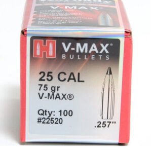 Hornady 25 Cal (.257 Dia) Reloading Bullets H22520 75 Grain V-Max 100 Pieces