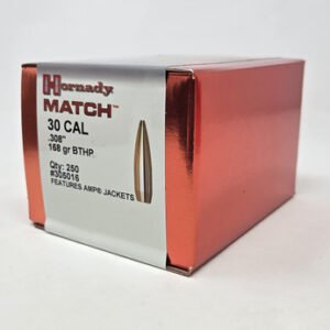 Hornady 30 Cal (.308 Dia) Reloading Bullets Match H305016 168 Grain Boat Tail Hollow Point 250 Pieces