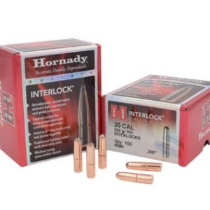 Hornady 30 Cal (.308 Dia) Reloading Bullets H3090 220 Grain Interlock Round Nose Soft Point 100 Pieces