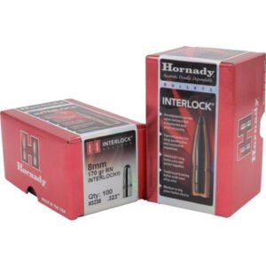 Hornady 8mm (.323 Dia) Reloading Bullets H3235 170 Grain Interlock Soft Point RN 100 Pieces