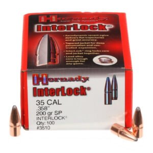 Hornady 35 Cal (.358 Dia) Reloading Bullets H3510 200 Grain Interlock Soft Point 100 Pieces
